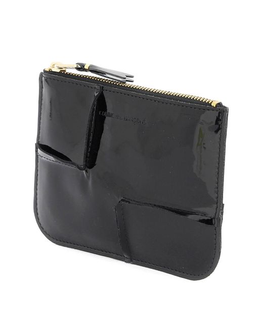 Comme des Garçons Comme des Garcons Brieftasche Reißverschluss um Patentleder Brieftasche mit Reißverschluss in Black für Herren