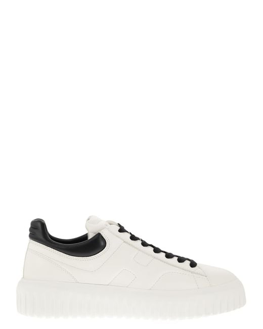 Hogan White H Stripes Sneakers for men