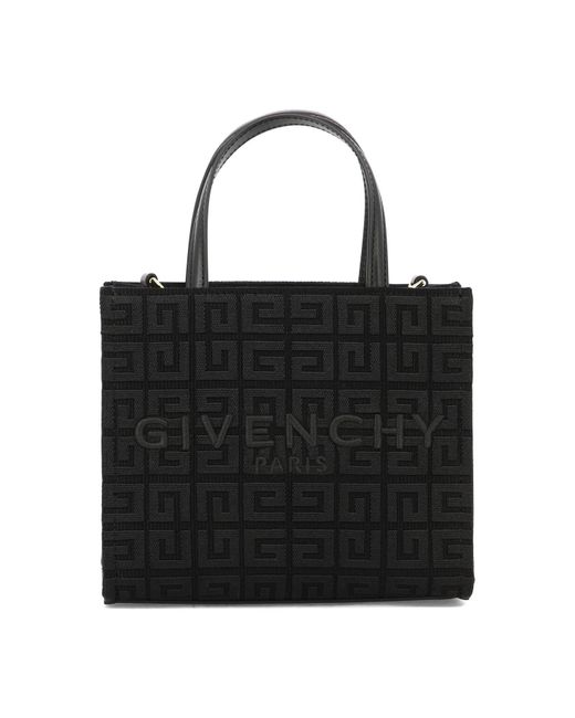 Borsa per la spesa Mini G Tote in tela ricamata da 4 g di Givenchy in Black