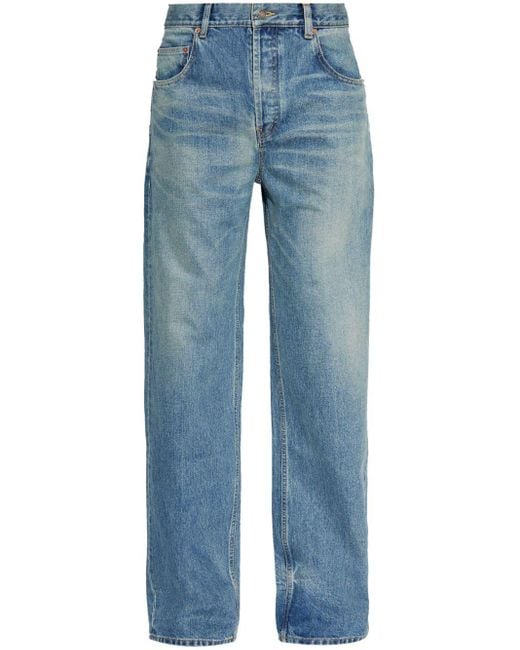 Saint Laurent Blue Mid-Rise Loose-Fit Jeans for men