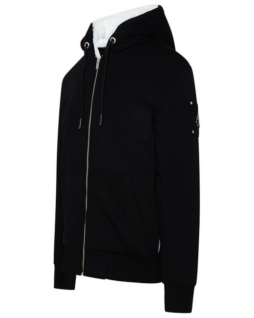 Moose Knuckles Black Cotton Blend Classic Bunny Sweatshirt for men