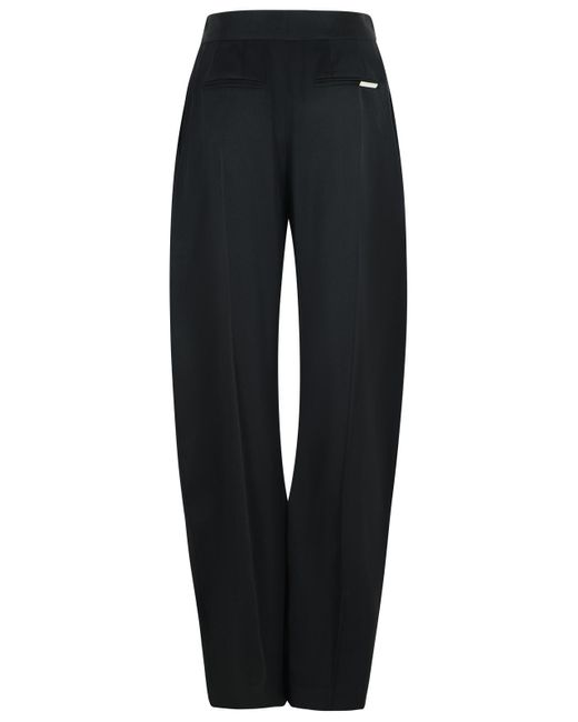 The Attico Blue Attico 'Gary' lange schwarze jungfräuliche Wollhose