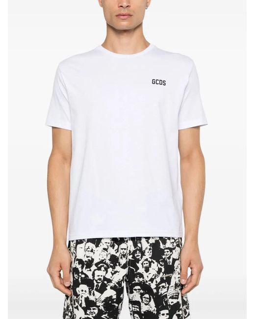 Gcds White Low Band Logo T Shirt
