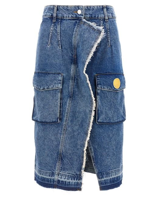 Mo5 Ch1 No Jeans Blue Denim Skirt