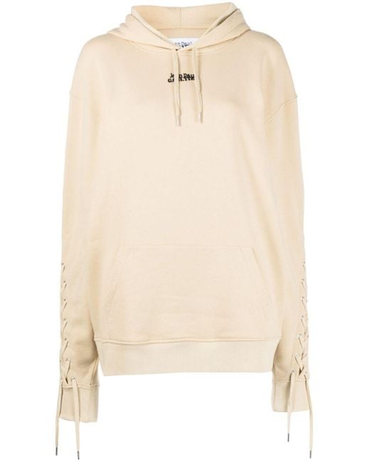Jean Paul Gaultier Natural Logo Cotton Hoodie