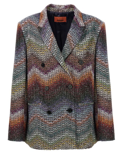 Missoni Black Blazer aus Viskose mit Lamé und Pailletten