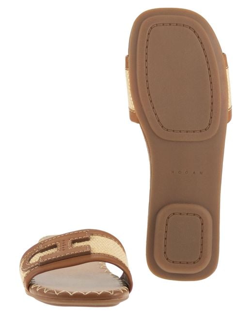 Hogan White H685 Flat Sandals