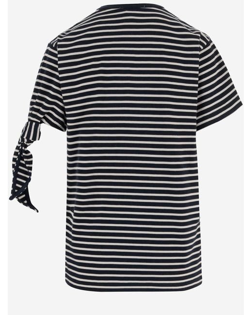 J.W. Anderson Black Jw Anderson Striped Cotton T Shirt