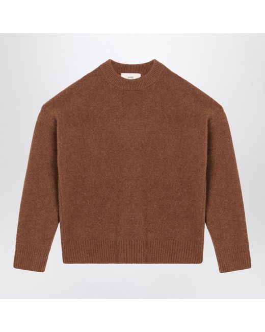 AMI Brown Hazelnut Ami De Coeur Sweater for men