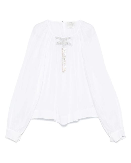 Forte_forte White Embroidered Blouse