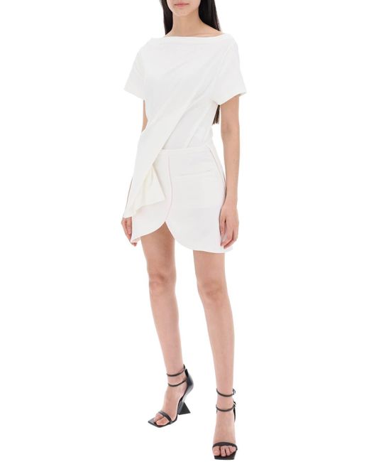 Courreges Twisted Body T -shirt in het White