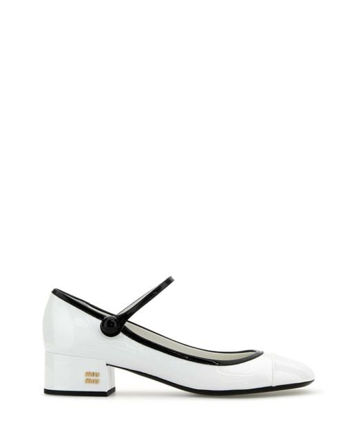 Miu Miu White Leather Pumps