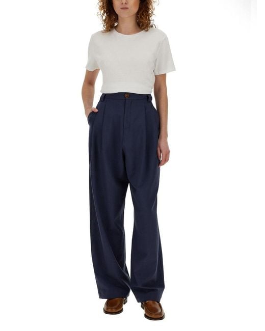 Alysi Blue Canvas Pants