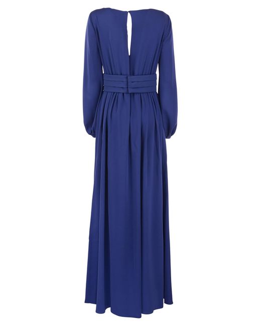 Max Mara Tasca Silk Georgette -jurk in het Blue