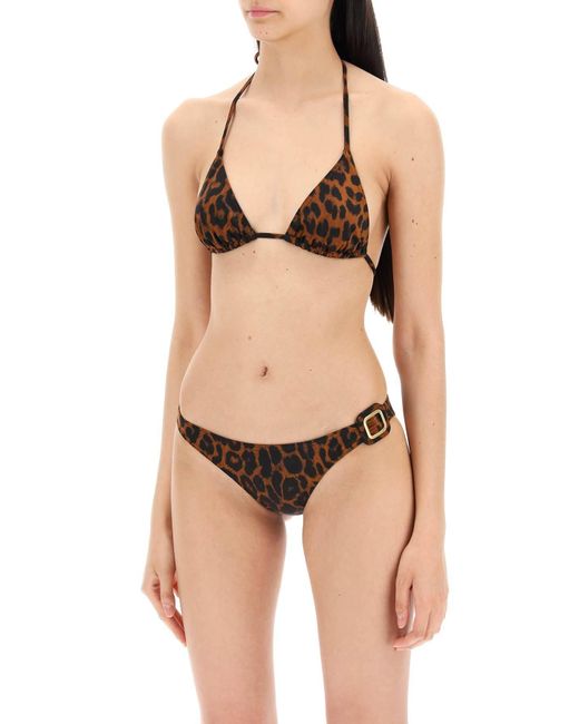 Tom Ford Brown Leopard Print Bikini Set.