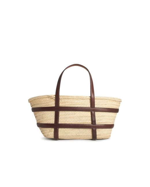 Tory Burch Natural 'Ella' Eimerbeutel im Beige Stroh