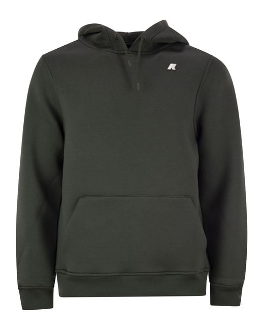 K-Way Black Lightweight Scuba Hoodie Sweatshirt for men