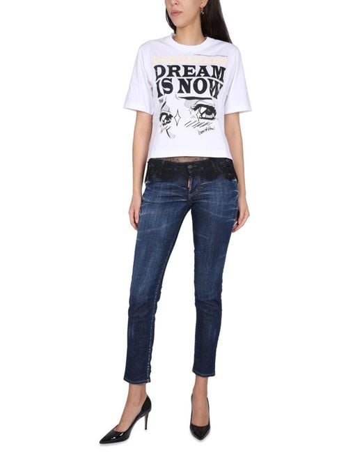 DSquared² Blue T Shirt With Logo