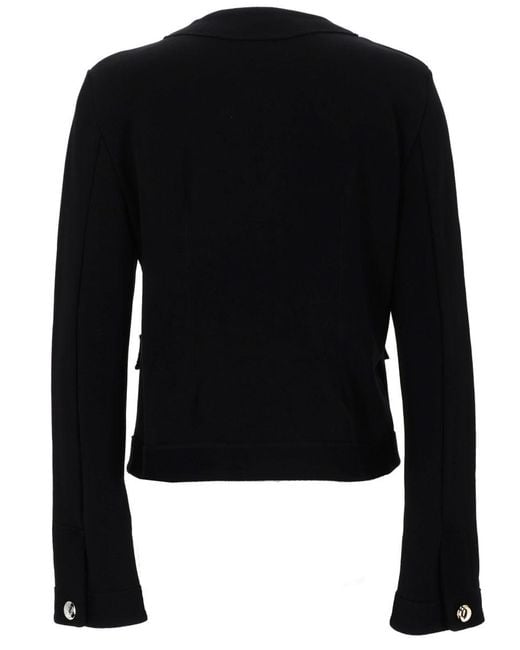 Moschino Black Solid Round Neck Cardigan