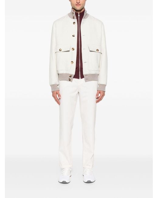 Pantalones de algodón de Brunello Cucinelli de hombre de color White