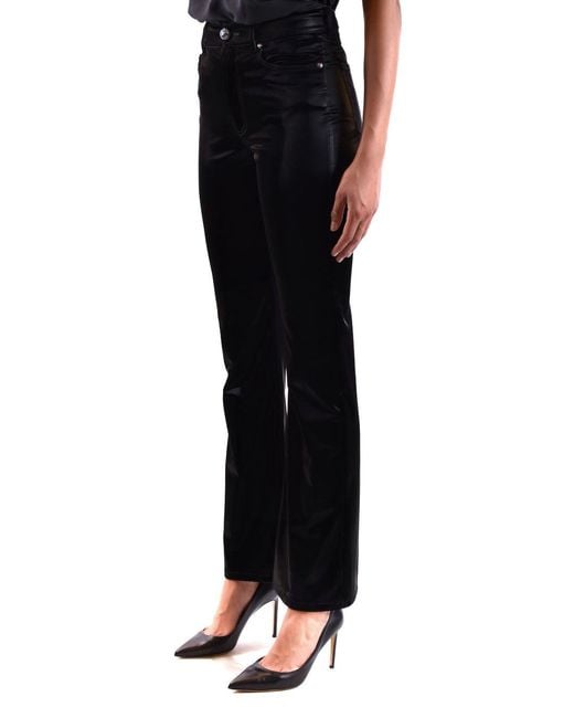 PAIGE Black Coated-Finish Jeans
