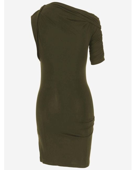 Jacquemus Green Drapeado Mini Dress