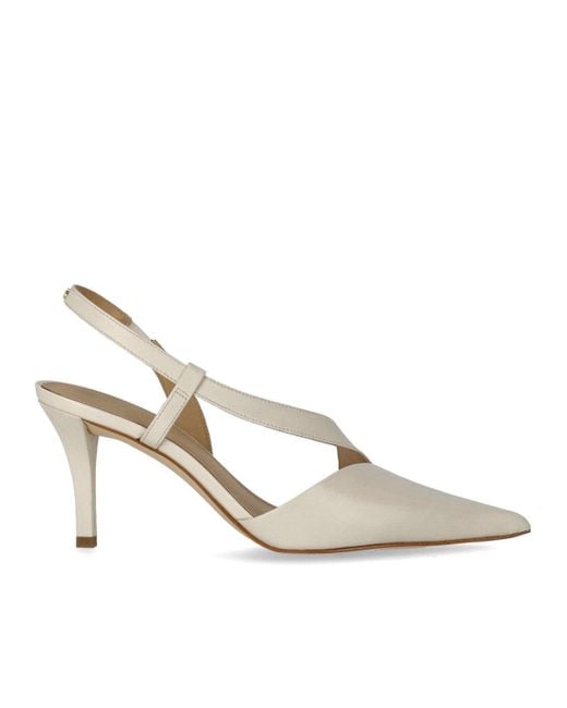 Michael Kors White Jaida Cream Slingback Pumps