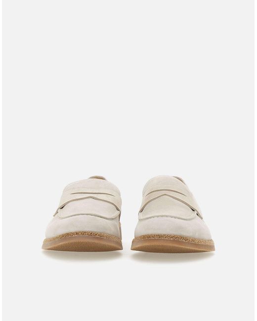 Mandards en daim en daim beige Eleventy pour homme en coloris White