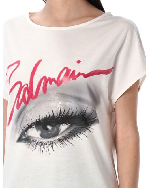 Balmain White Eye T-Shirt