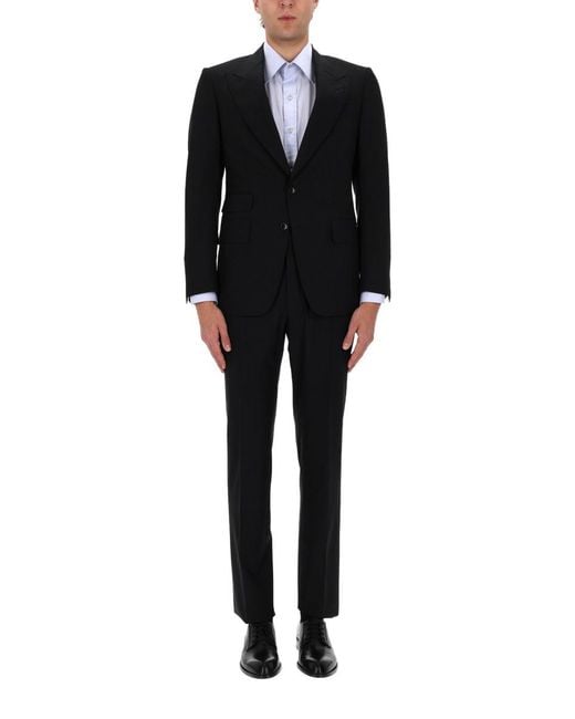Tom Ford Black "Grand Overcheck Shelton" Suit for men