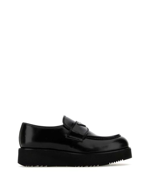 Prada Black Leather Loafers for men