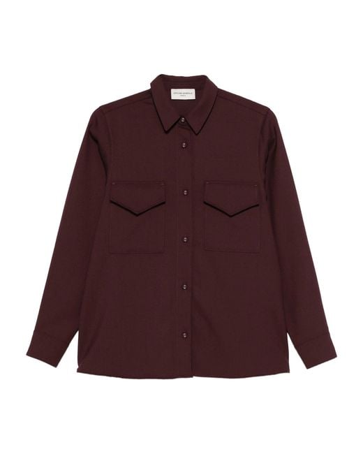 Officine Generale Red Double-Pocket Button-Down Shirt