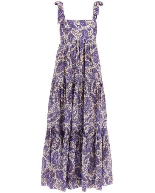 Zimmermann Devi Tie Floral Maxi Dress in het Purple