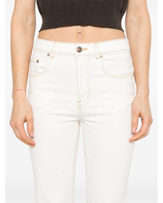 Tory Burch White Flared Leg Denim Jeans