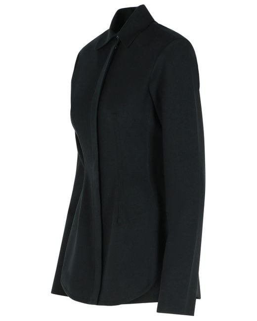 Sportmax Black Baffo' Viscose Knit Shirt