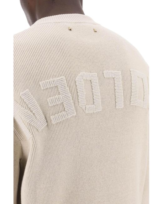 Golden Goose Deluxe Brand Davis Cotton Rib Sweater in het White voor heren