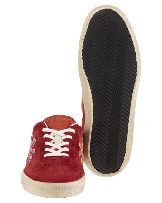 Premiata Red David 8102 Suede Trainers