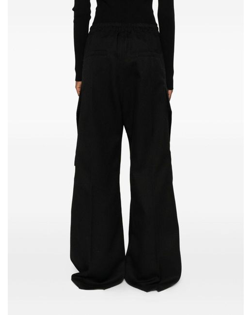 Rick Owens Black Cargobelas Straight-Leg Trousers