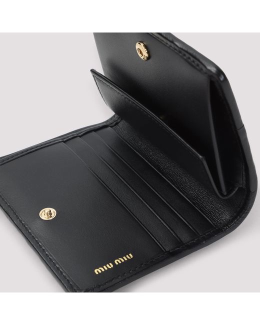 Miu Miu Black Matelassé Wallet