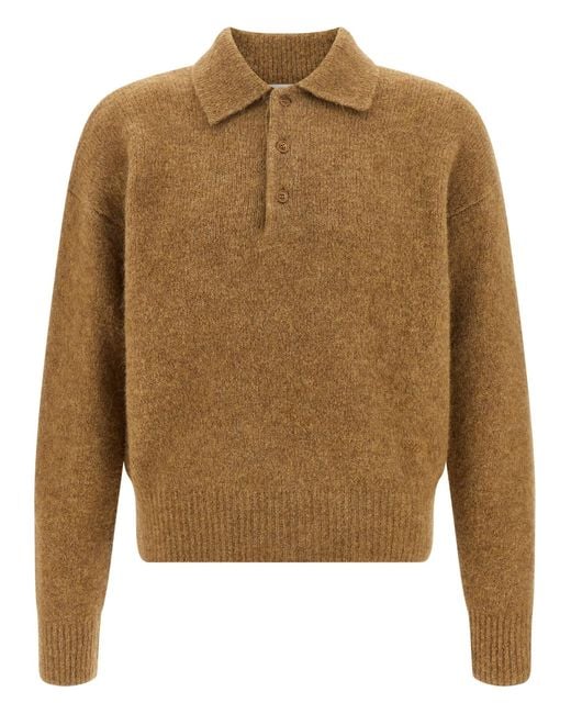 AMI Brown 'Ami' Polo Shirt