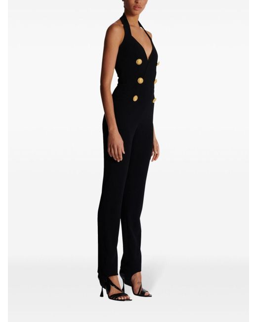 Balmain Black Buttoned Long Overall