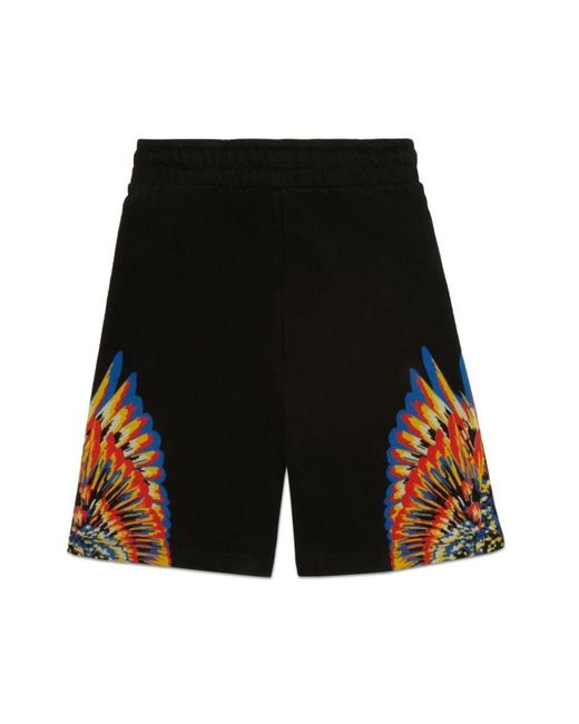 Marcelo Burlon Black Tempera Wings Sweatshort for men