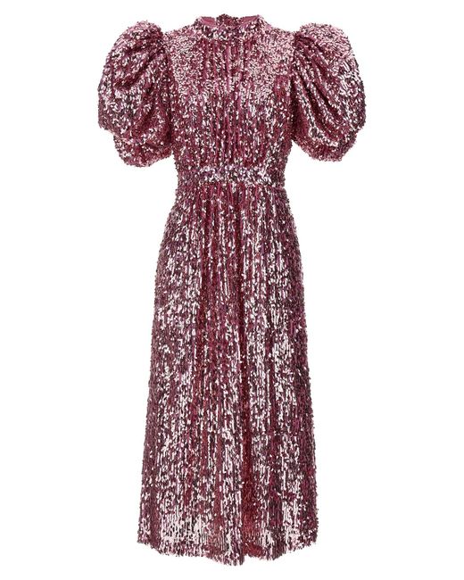 ROTATE BIRGER CHRISTENSEN Pink Dreh Birger Christensen Pailletten Midi Kleid