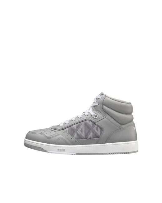 Dior Gray B27 High Diamond Sneakers