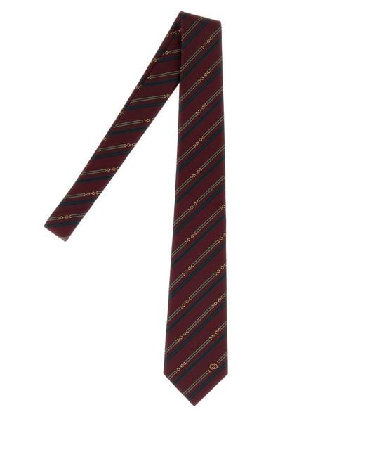 Gucci Purple Embroidered Jacquard Tie