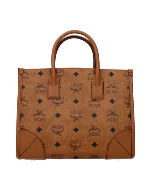 MCM Brown Handbags For /Cognac Fabric
