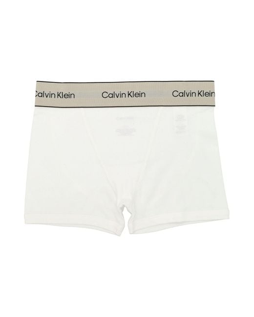 Calvin Klein White Heritage Cotton Stretch Boxer Briefs