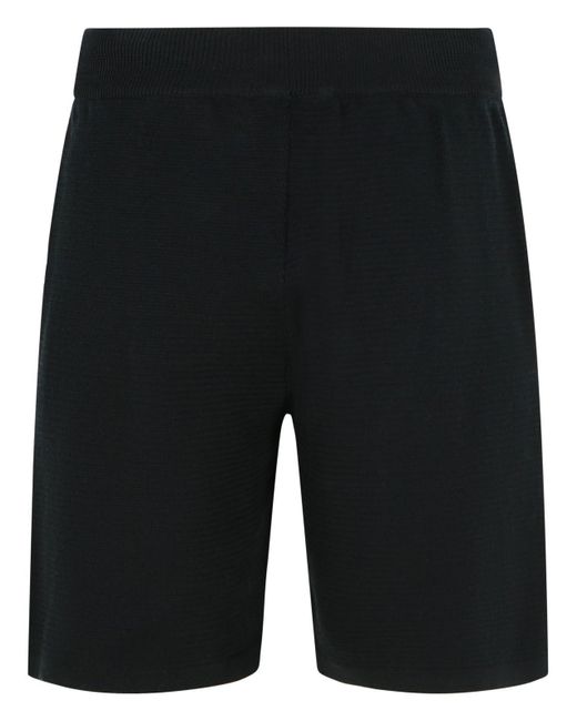 Laneus Black Cotton Bermuda Shorts für Herren