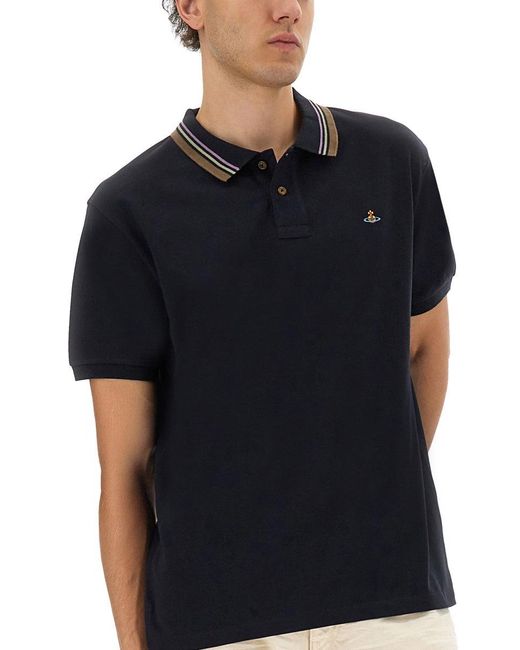 Vivienne Westwood Classic Cotton Pique Polo Shirt in Black für Herren