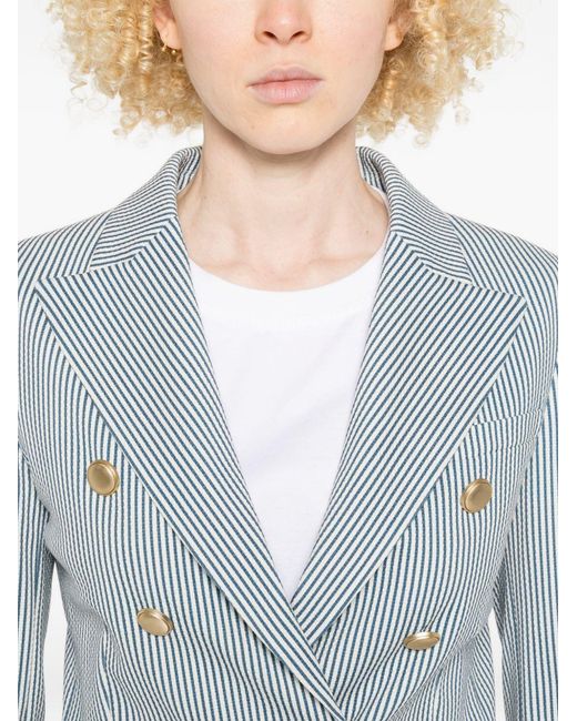 Circolo 1901 Blue Striped Double Breasted Jacket